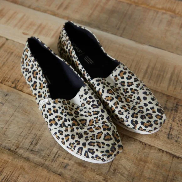 Toms Alpargata Slip-On Shoes | Brown Leopard Print {Size 10} NWOT - Picture 2 of 7